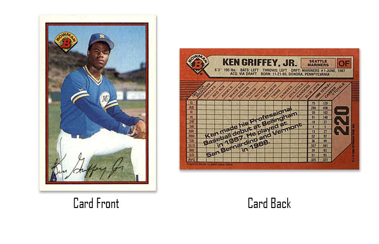 1989 Bowman baseball Ken Griffey Jr. rookie card #220