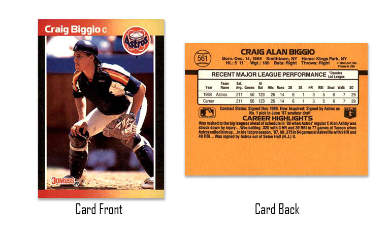 1989 Donruss Craig Biggio #561
