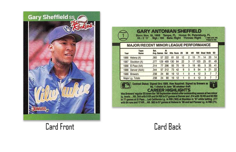 1989 Donruss The Rookies Gary Sheffield #1