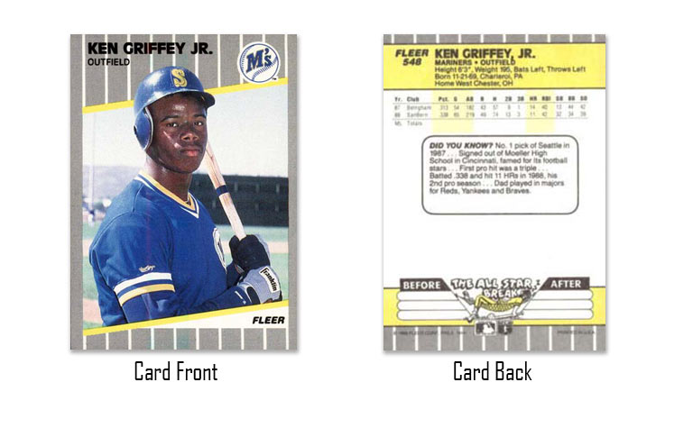 1989 Fleer Ken Griffey Jr. rookie card #548