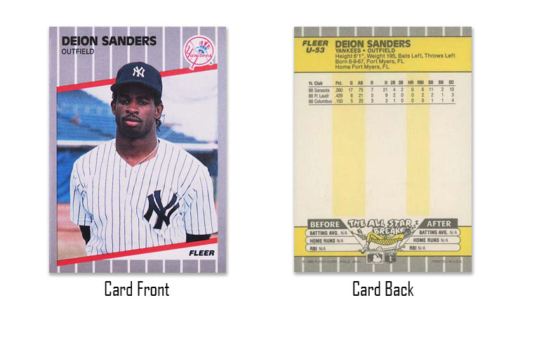 1989 Fleer Update Deion Sanders #U-53