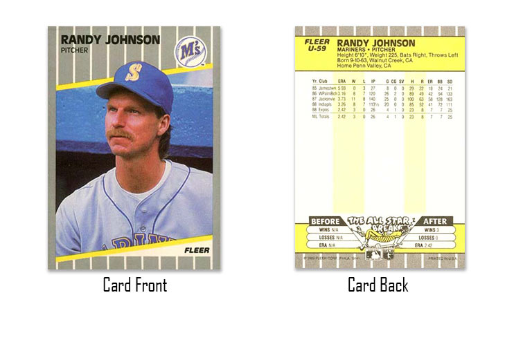 1989 Fleer Update Randy Johnson #U-59