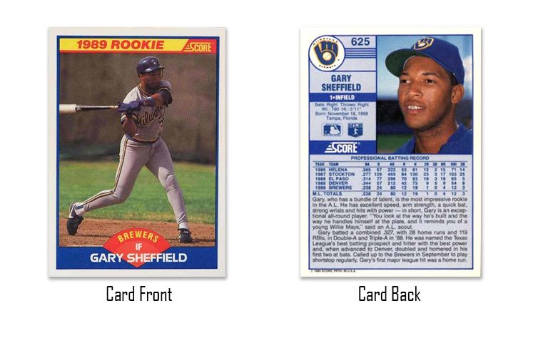 1989 Score Gary Sheffield rookie card #625