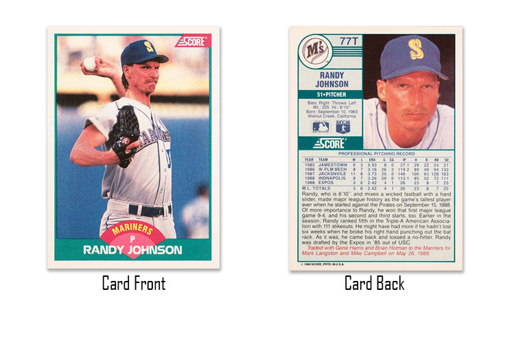 1989 Score Traded Randy Johnson #77T