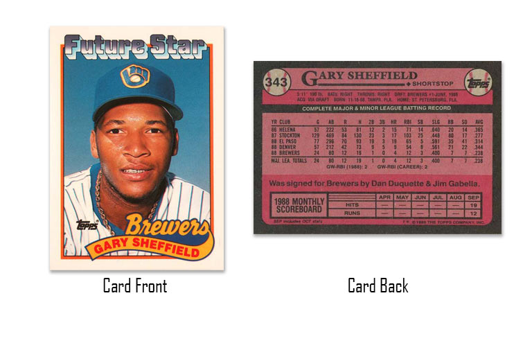 1989 Topps Gary Sheffield rookie card #343