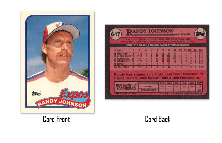1989 Topps Randy Johnson rookie card #647