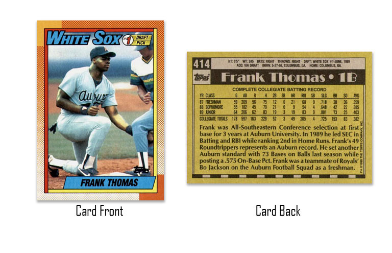 1990 Topps Frank Thomas rookie card