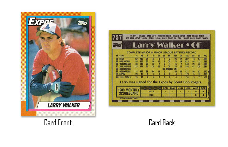 1990 Topps Larry Walker rookie card
