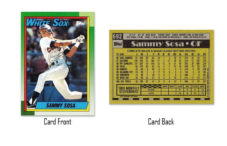 1990 Topps Sammy Sosa rookie card