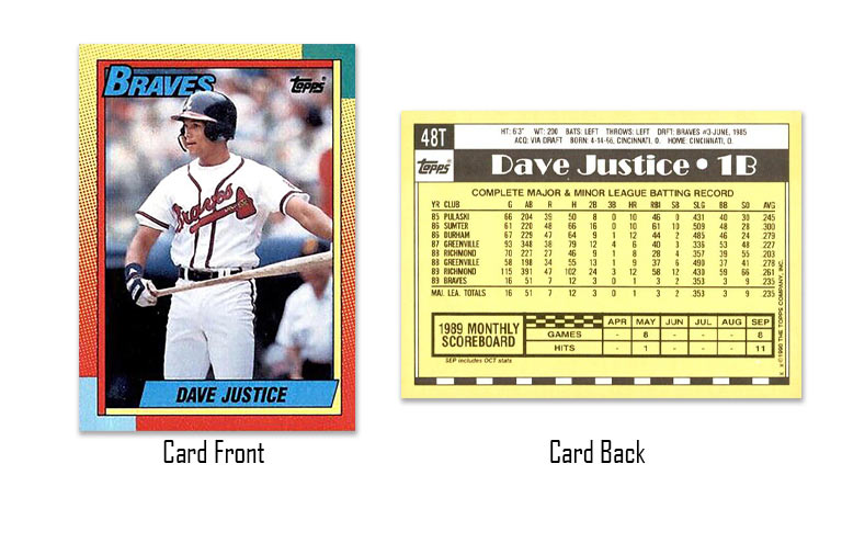 1990 Topps Traded Dave Justice rookie card