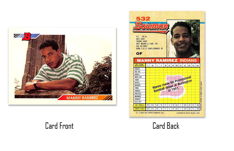 1992 Bowman Manny Ramirez rookie card