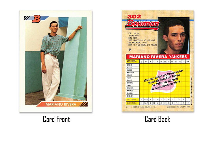 1992 Bowman Mariano Rivera rookie card #302