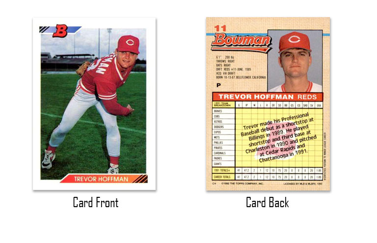 1992 Bowman Trevor Hoffman rookie card