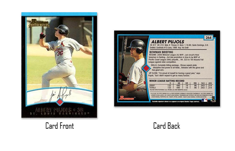 2001 Bowman Albert Pujols rookie card