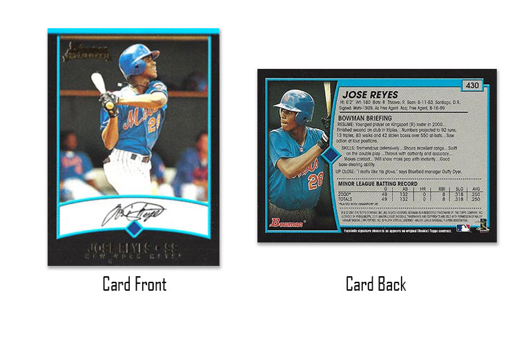 2001 Bowman Jose Reyes rookie card