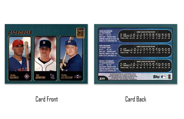 2001 Topps Travis Hafner rookie card
