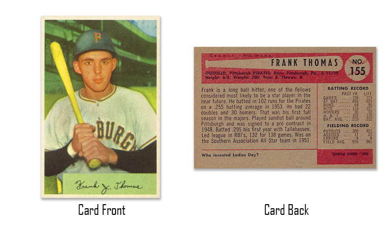 1954 Bowman Frank Thomas rookie card