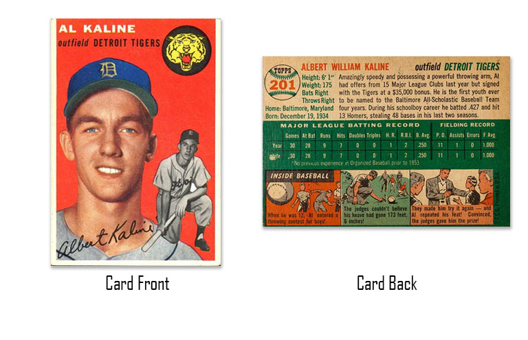1954 Topps Al Kaline rookie card