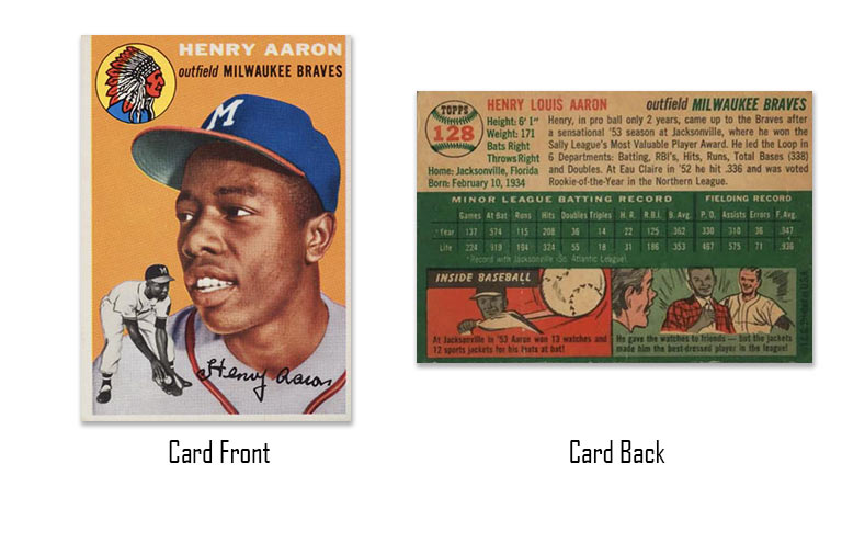 1954 Topps Henry Aaron rookie card