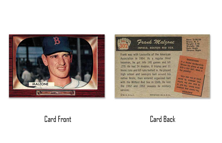 1955 Bowman Frank Malzone rookie card