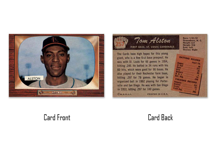 1955 Bowman Tom Alston rookie card