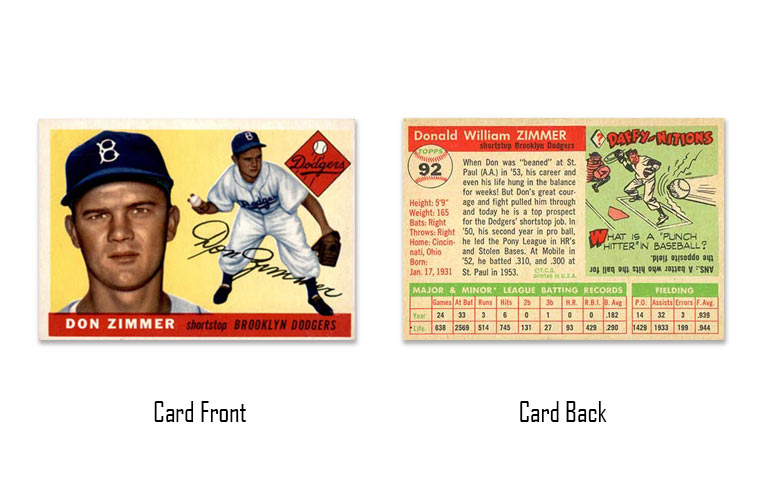 1955 Topps Don Zimmer rookie card