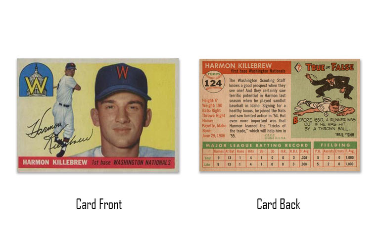 1955 Topps Harmon Killebrew rookie card