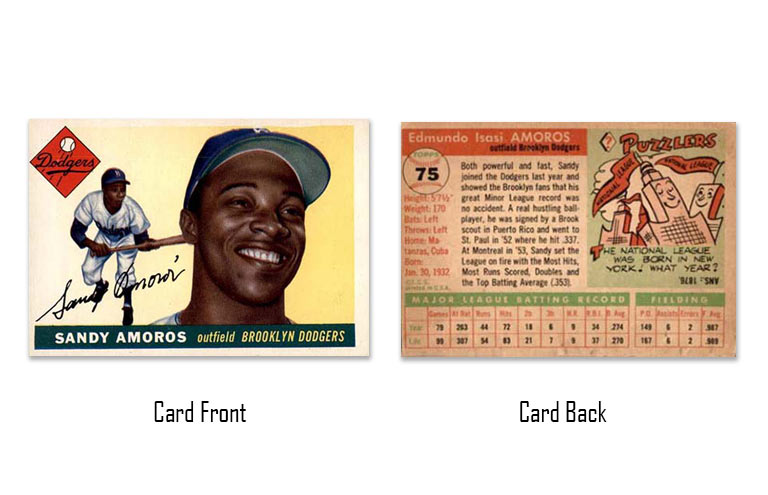 1955 Topps Sandy Amoros rookie card
