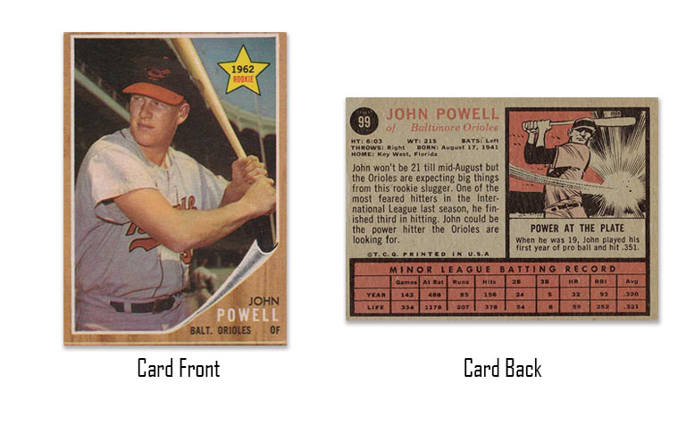 1962 Topps Boog Powell rookie card