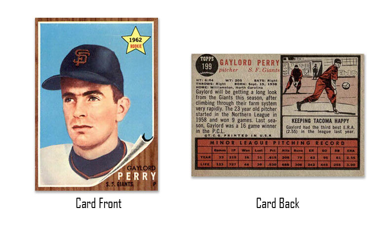 1962 Topps Gaylord Perry rookie card