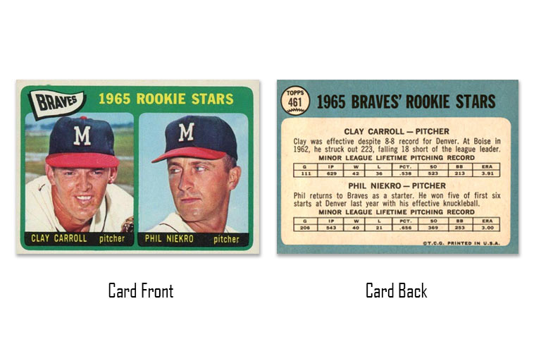 1965 Topps Phil Niekro rookie card