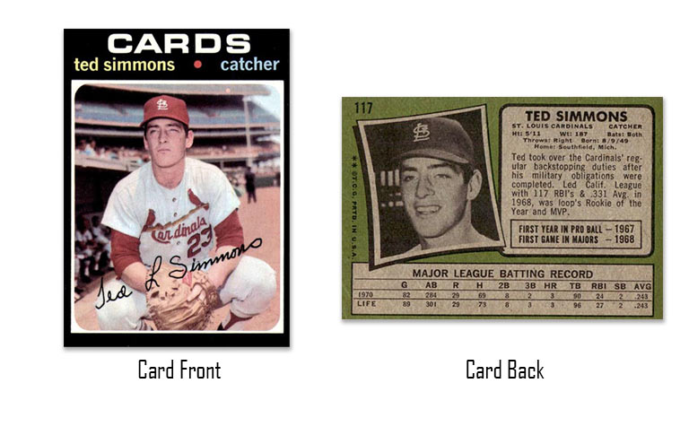 1971 Topps Ted Simmons rookie card