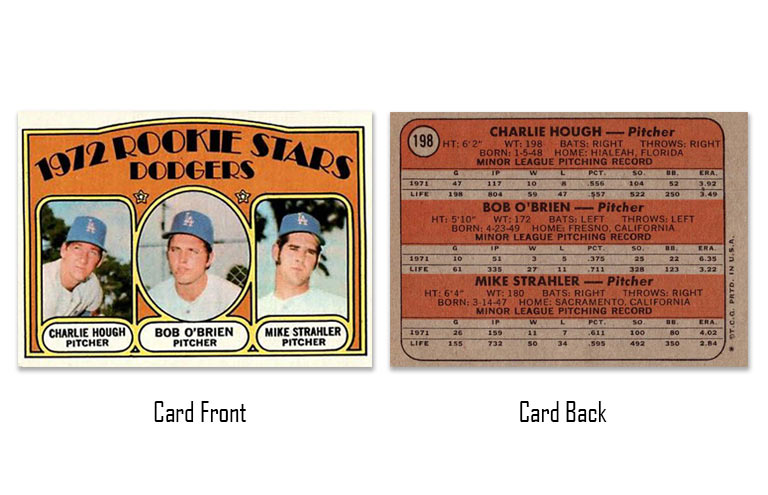 1972 Topps Charlie Hough rookie card