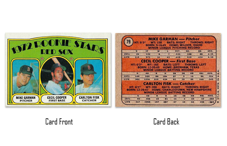 1972 Topps Carlton Fisk rookie card