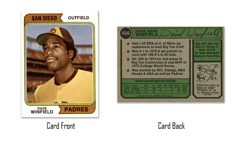 1974 Topps Dave Winfield rookie card