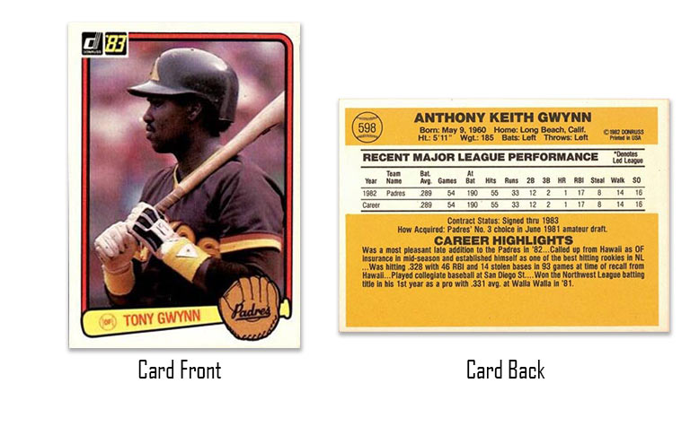 1983 Donruss Tony Gwynn rookie card