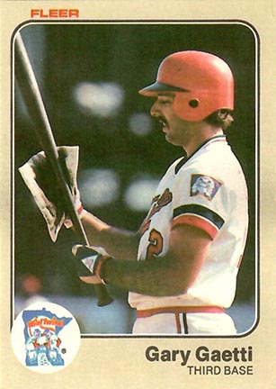 1983 Fleer Gary Gaetti rookie card #613