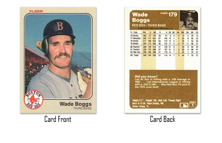 1983 Fleer Wade Boggs rookie card