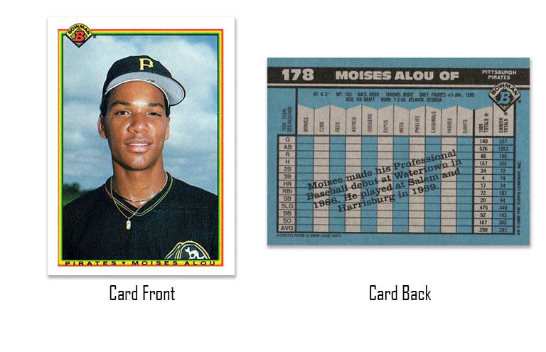 1990 Bowman Moises Alou rookie card