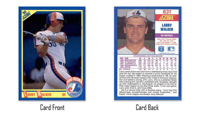 1990 Score Larry Walker rookie card