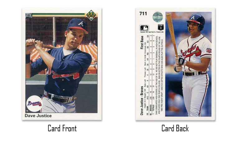 1990 Upper Deck David Justice rookie card