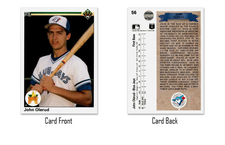 1990 Upper Deck John Olerud rookie card