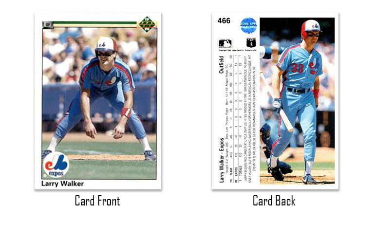 1990 Upper Deck Larry Walker rookie card