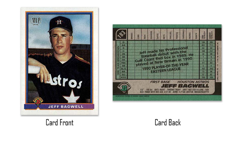 1991 Bowman Jeff Bagwell rookie card
