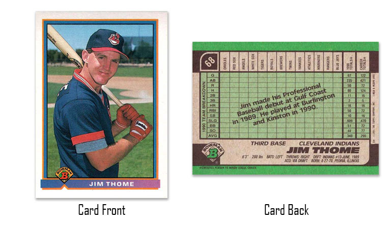 1991 Bowman Jim Thome rookie card