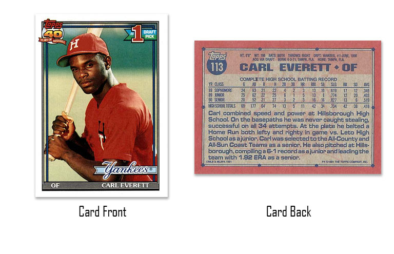 1991 Topps Carl Everett rookie card