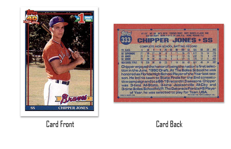 1991 Topps Chipper Jones rookie card