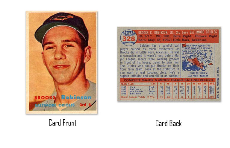 1957 Topps baseball Brooks Robinson rookie card