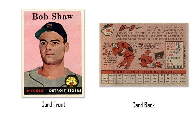 1958 Topps baseball Bob Shaw rookie card