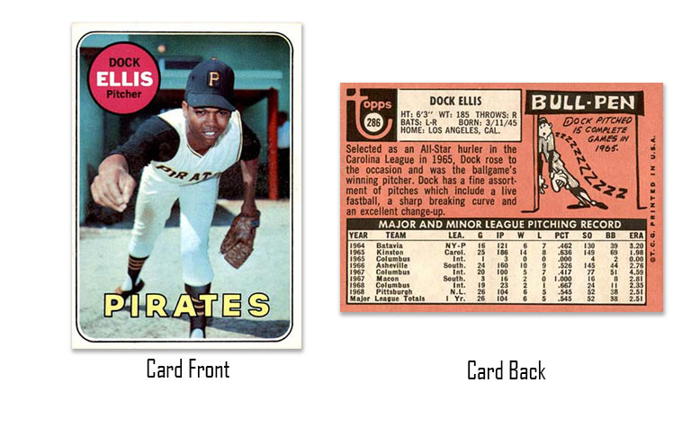 1969 Topps Dock Ellis rookie card